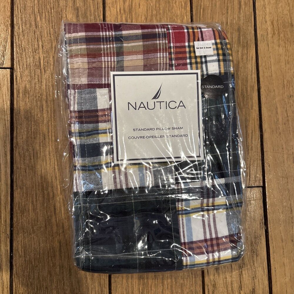 NWT Nautica Pillow Sham Cambridge 90s Plaid